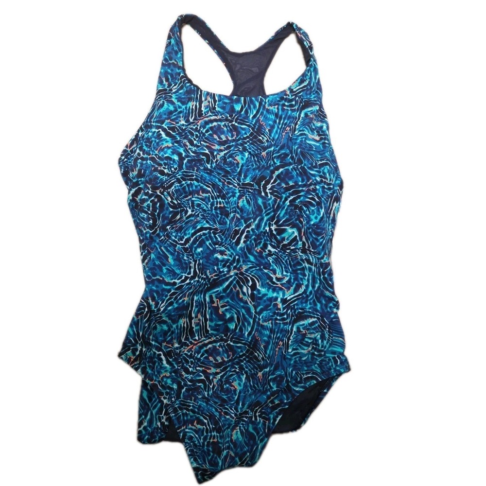 TYR Women's Control Fit One Piece Swimsuit, Blue, Large